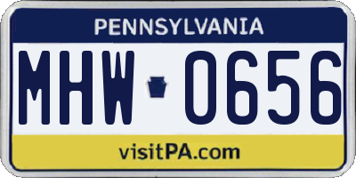 PA license plate MHW0656