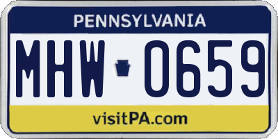 PA license plate MHW0659