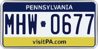 PA license plate MHW0677
