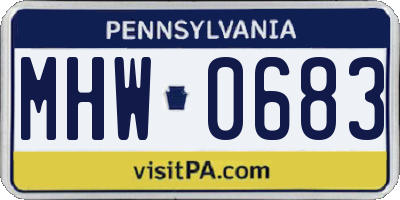 PA license plate MHW0683