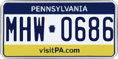 PA license plate MHW0686