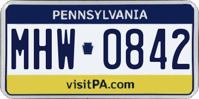 PA license plate MHW0842