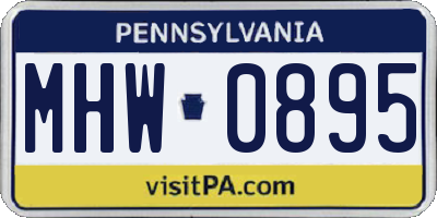 PA license plate MHW0895