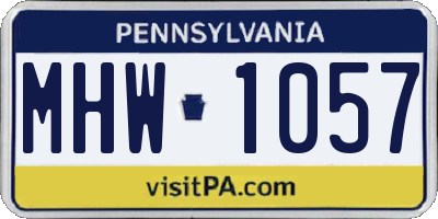 PA license plate MHW1057