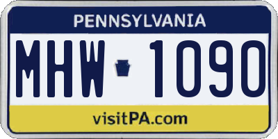 PA license plate MHW1090