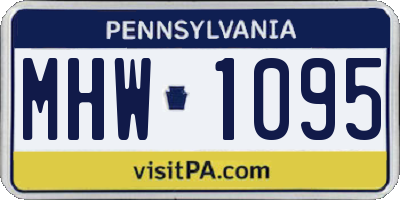 PA license plate MHW1095