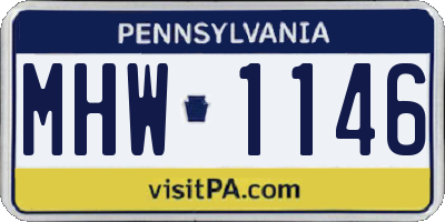 PA license plate MHW1146