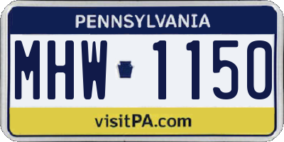 PA license plate MHW1150