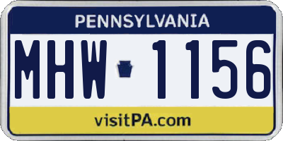 PA license plate MHW1156