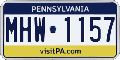 PA license plate MHW1157