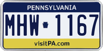 PA license plate MHW1167