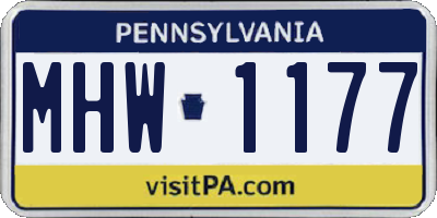 PA license plate MHW1177
