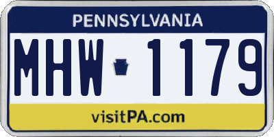 PA license plate MHW1179