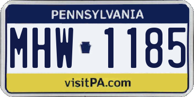 PA license plate MHW1185