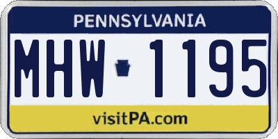 PA license plate MHW1195