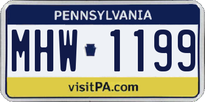 PA license plate MHW1199