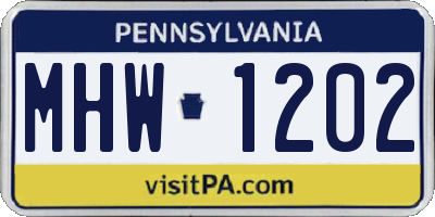 PA license plate MHW1202