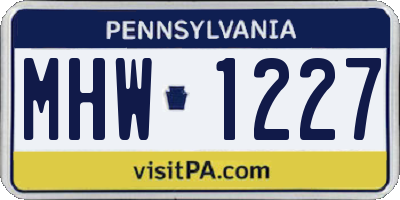 PA license plate MHW1227