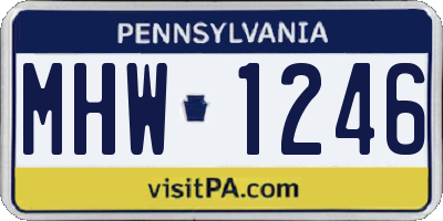 PA license plate MHW1246