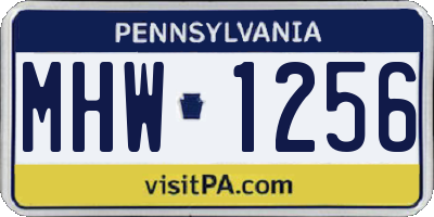PA license plate MHW1256