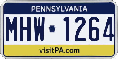 PA license plate MHW1264