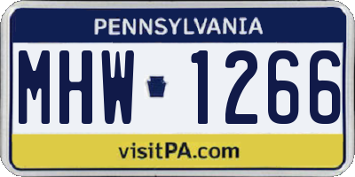 PA license plate MHW1266