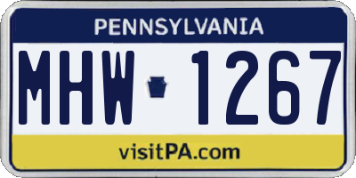 PA license plate MHW1267