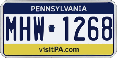 PA license plate MHW1268
