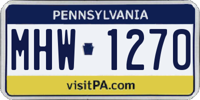 PA license plate MHW1270