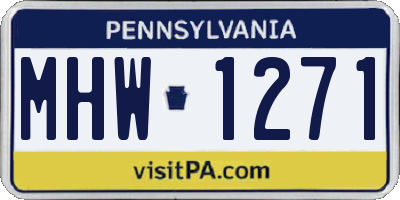 PA license plate MHW1271