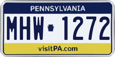 PA license plate MHW1272