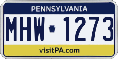 PA license plate MHW1273