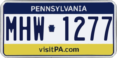 PA license plate MHW1277