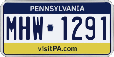 PA license plate MHW1291