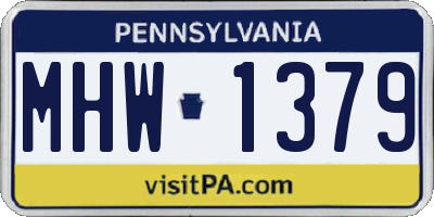 PA license plate MHW1379
