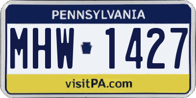PA license plate MHW1427