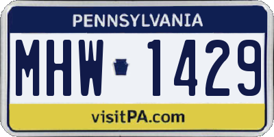 PA license plate MHW1429