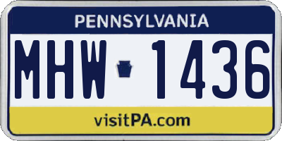 PA license plate MHW1436