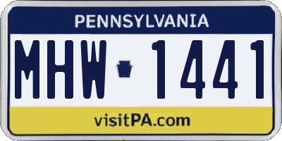 PA license plate MHW1441