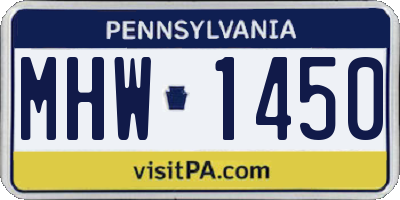 PA license plate MHW1450
