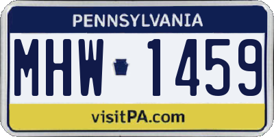 PA license plate MHW1459