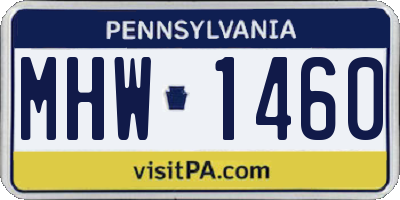 PA license plate MHW1460