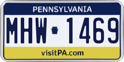 PA license plate MHW1469