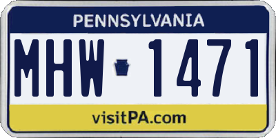 PA license plate MHW1471