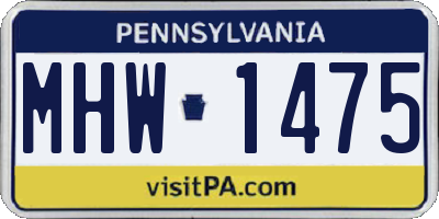PA license plate MHW1475