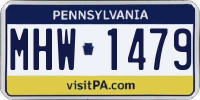 PA license plate MHW1479