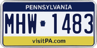 PA license plate MHW1483