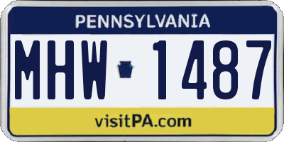 PA license plate MHW1487