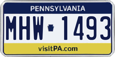 PA license plate MHW1493