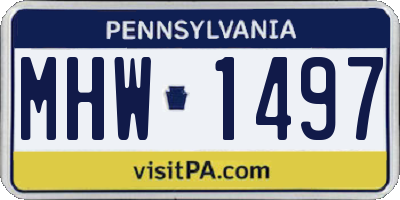 PA license plate MHW1497